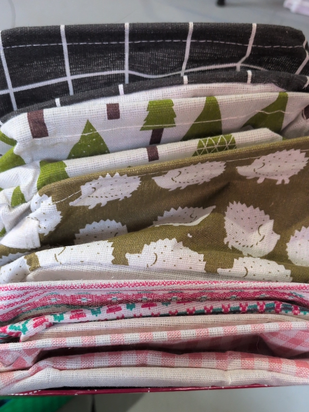 Cute Printed Fabric Looking Plastic Bin Bundle